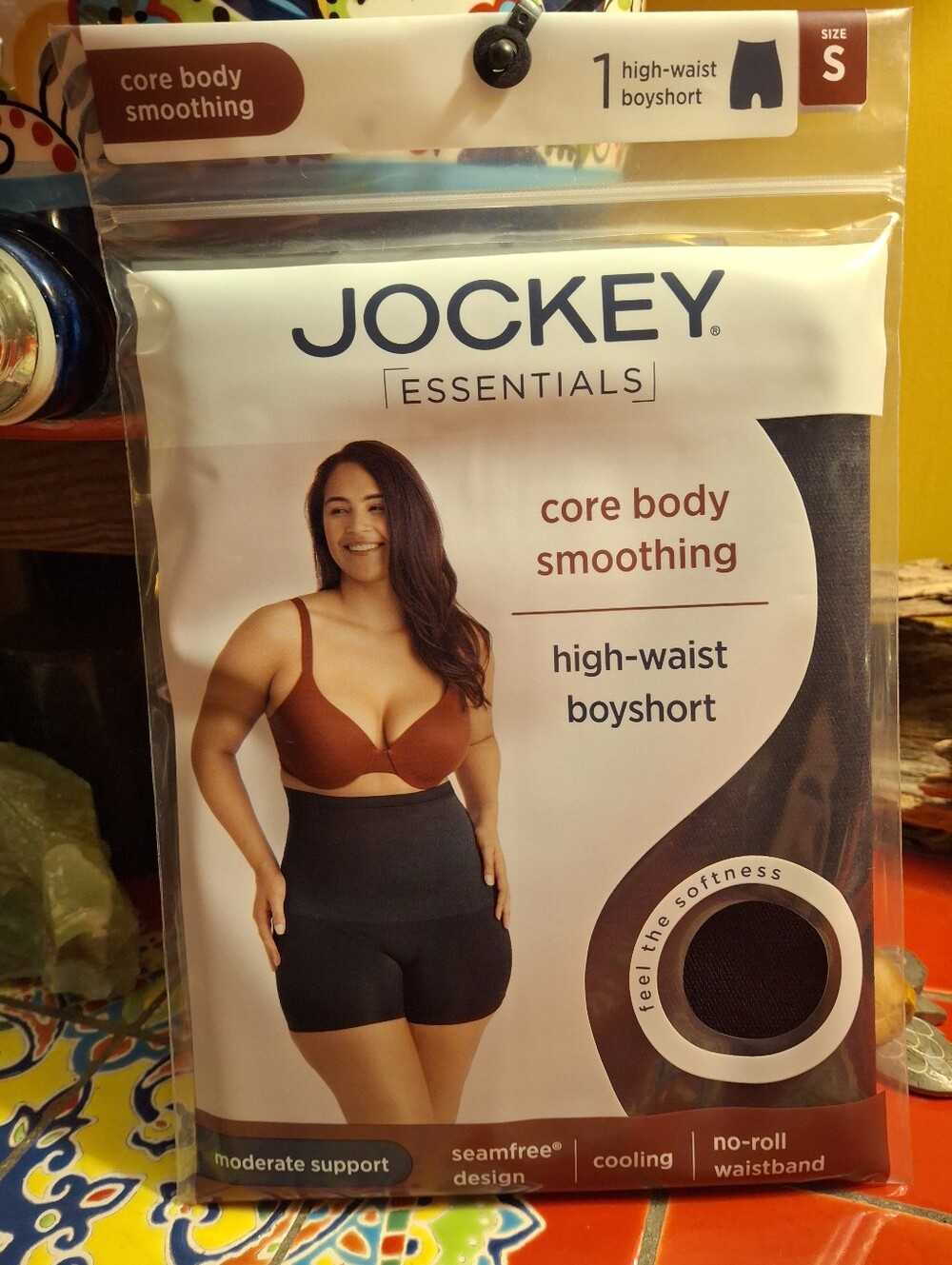JOCKEY ESSENTIALS WOMENS SMALL CORE BODY SMOOTHING HIGH-WAIST BOYSHORT NWT